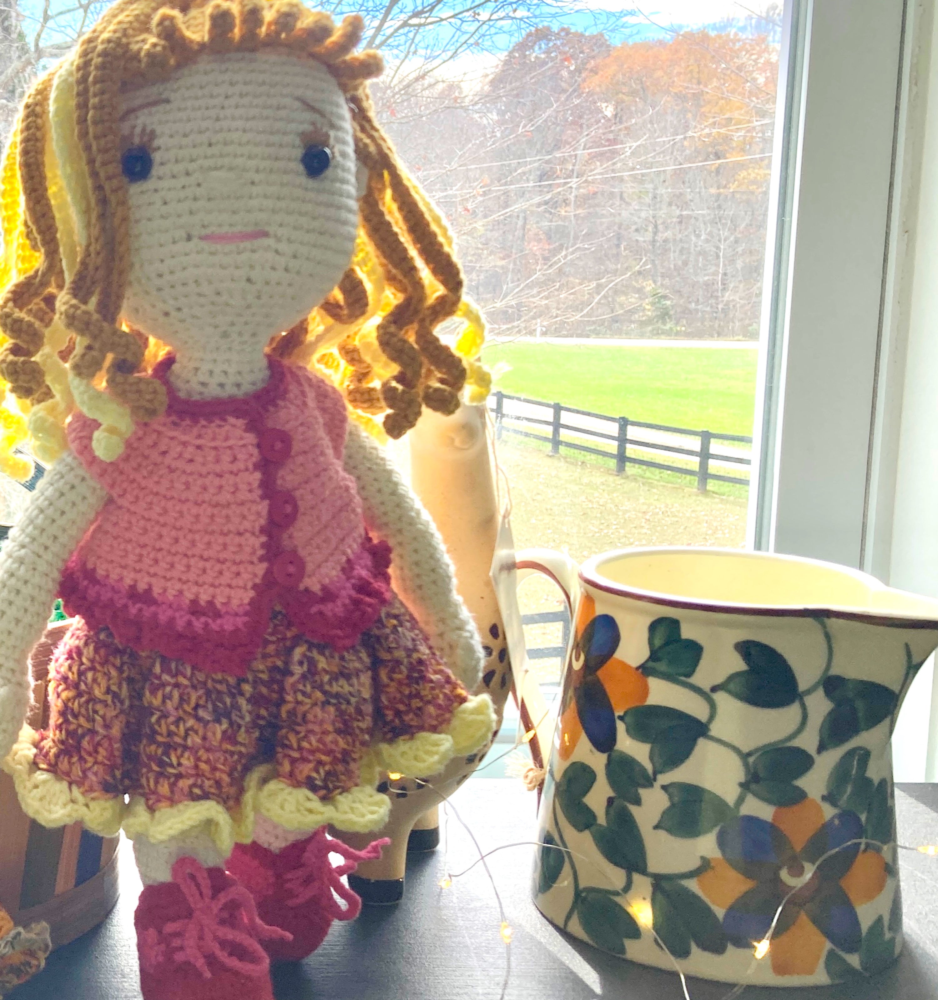 Miss Mim’s Custom Traditional Girl Doll with 2-Piece Skirt Outfit & Shoes