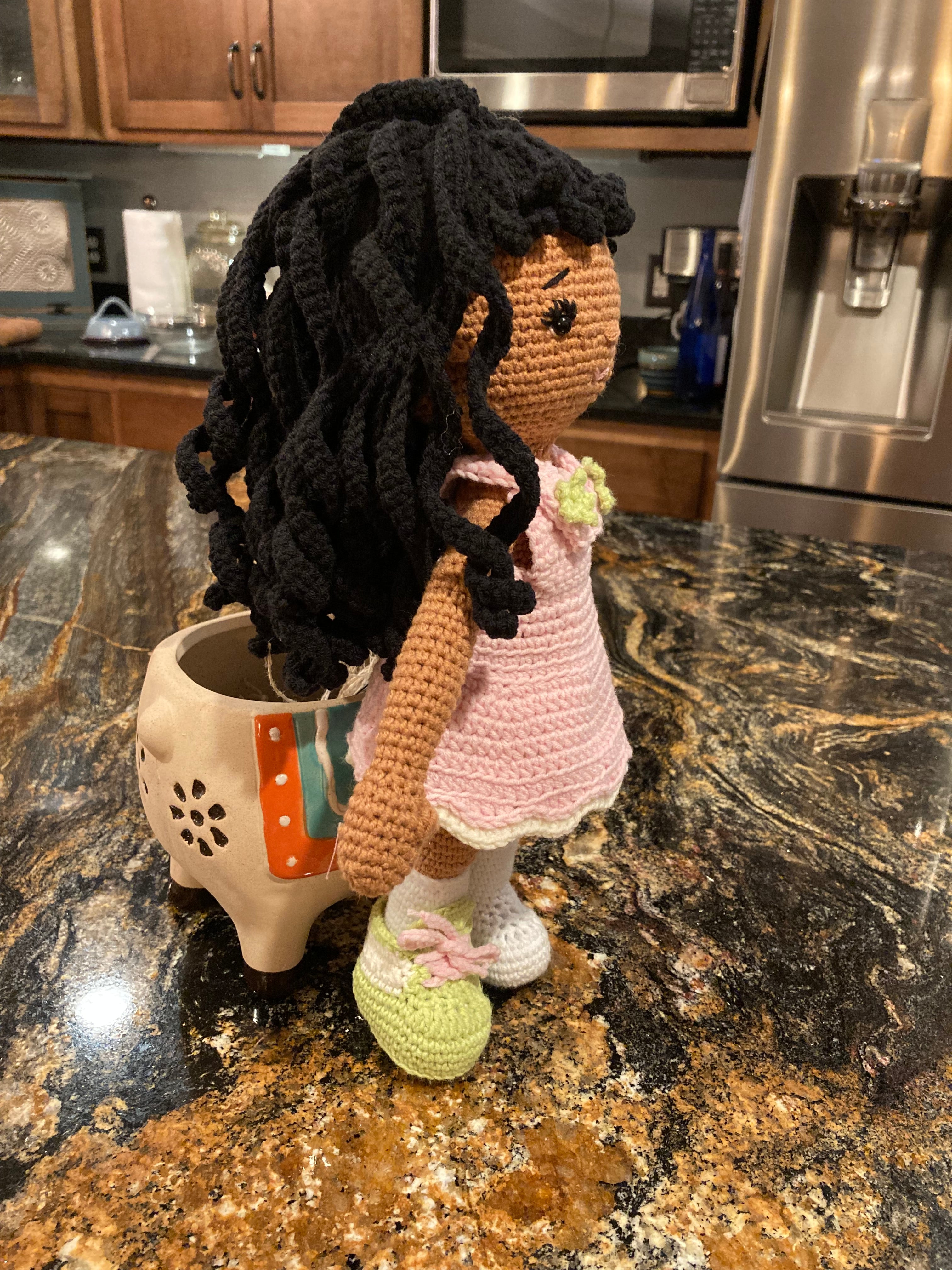 Miss Mim’s Custom Traditional Girl Doll with Dress & Shoes