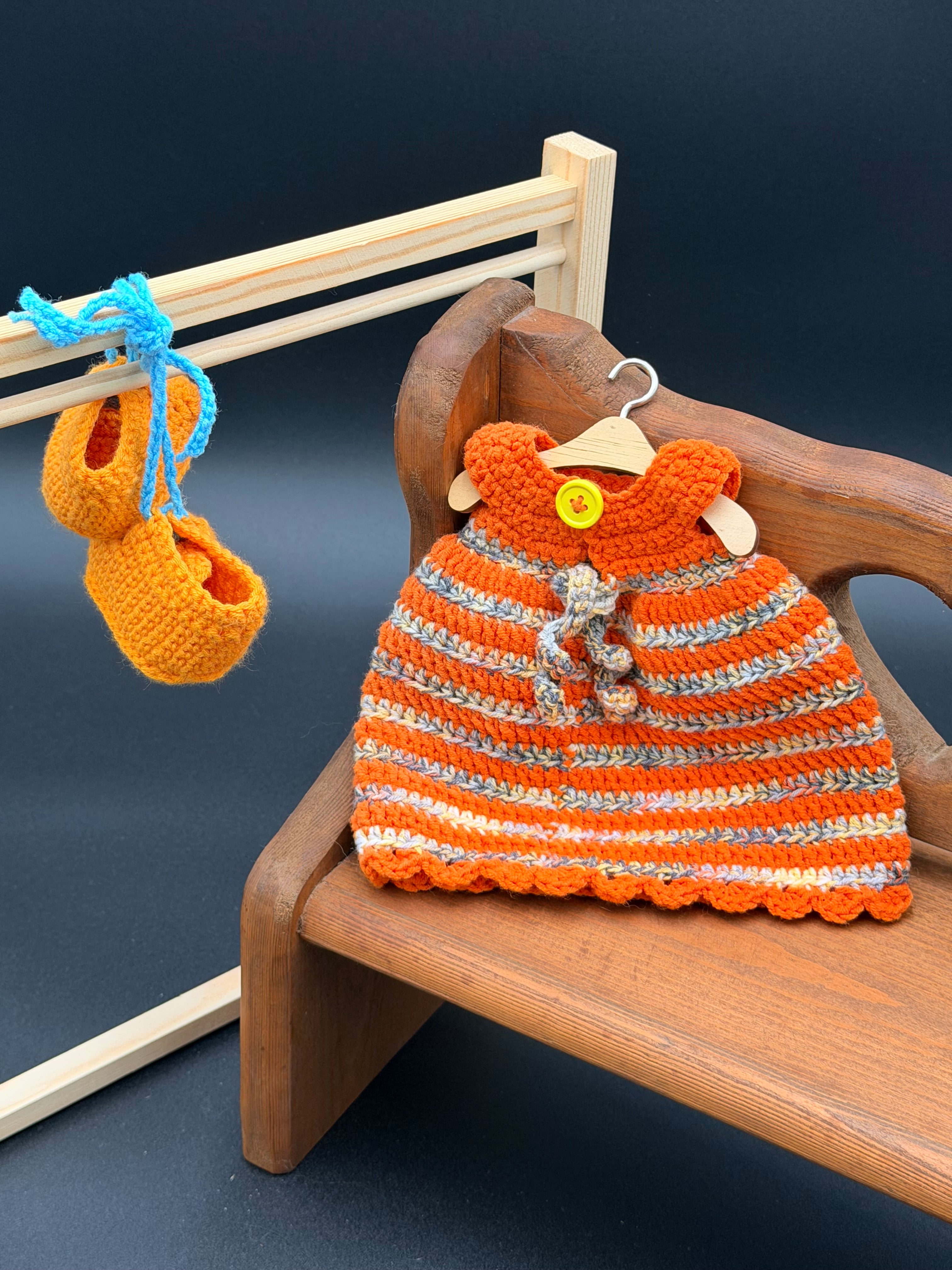 Dress & Oxfords Set - Orange and Harvest Stripes