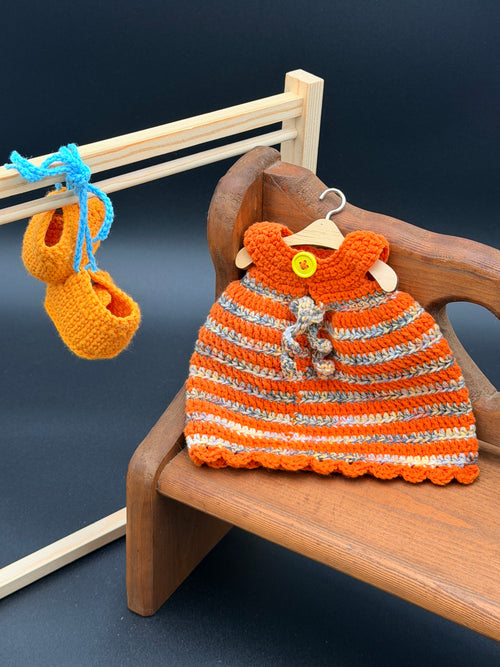 Dress & Oxfords Set - Orange and Harvest Stripes
