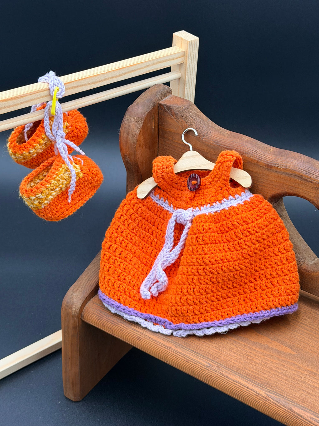 Dress & Oxfords Set - Orange, Purple, Lavender