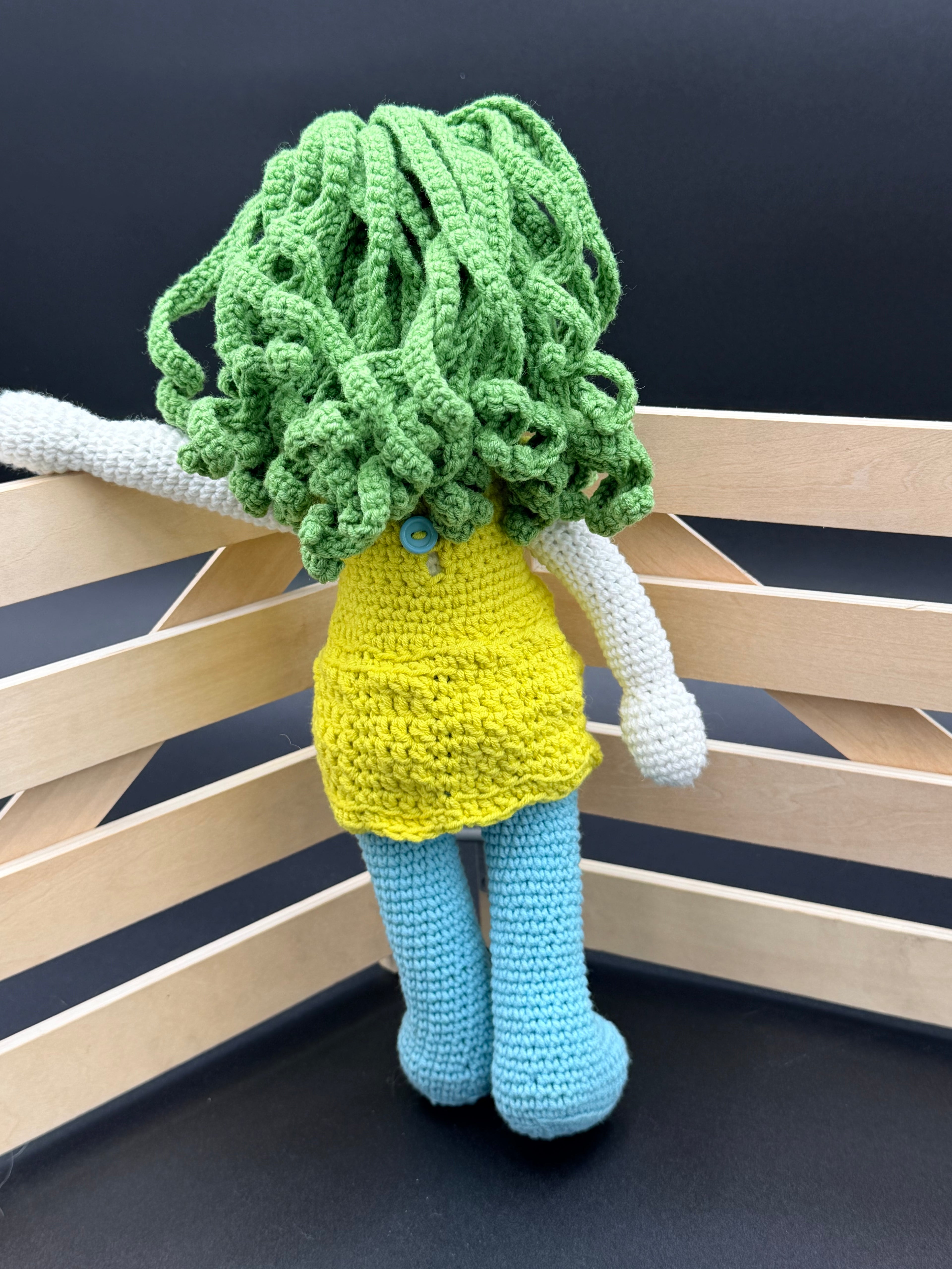 Elfling Doll - Green,  Chartreuse, Blue (large)