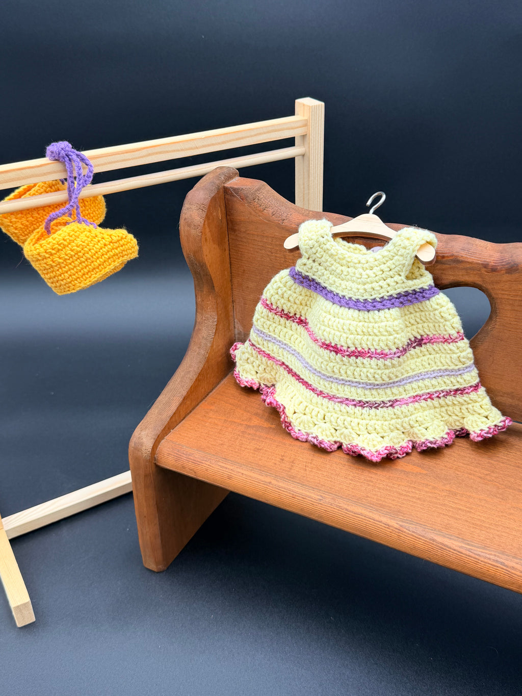 Dress & Oxfords Set - Lemon, Purple, Pink Stripes