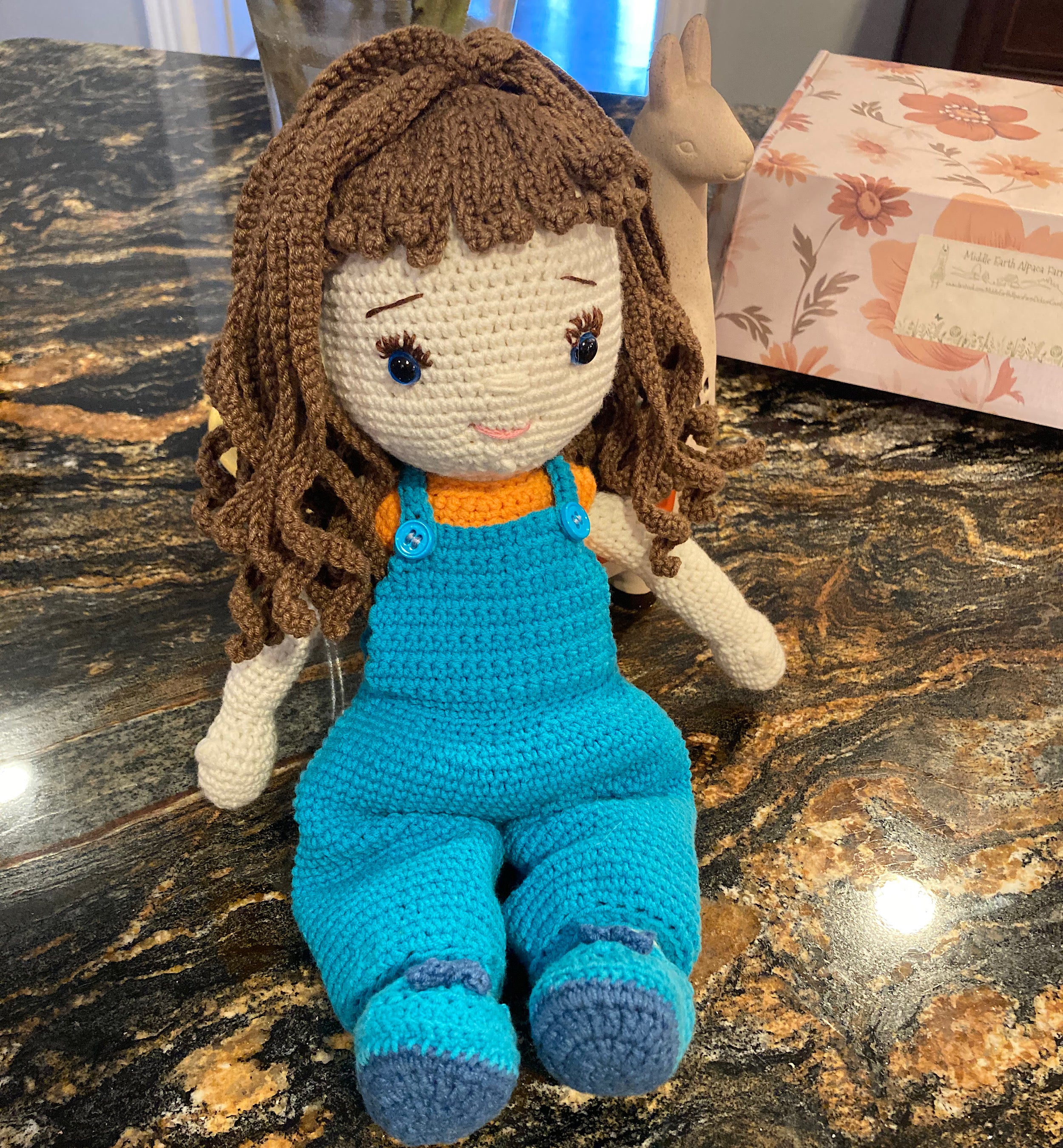 Miss Mim’s Custom Traditional Girl Doll with Overalls & Tee & Shoes