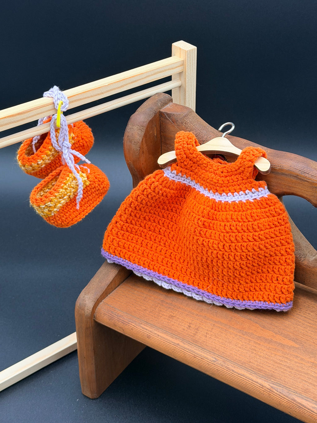 Dress & Oxfords Set - Orange, Purple, Lavender