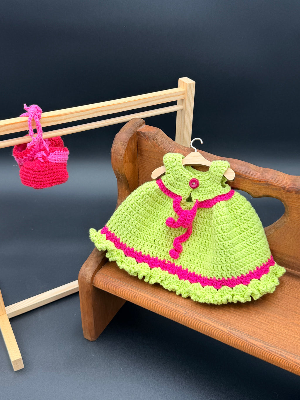 Dress & Oxfords Set - Lime & Pinks