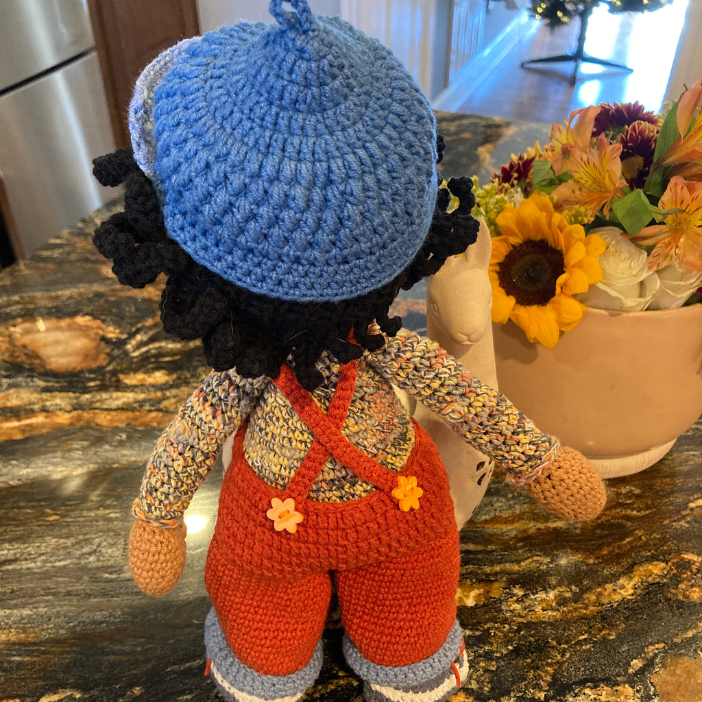 Miss Mim’s Custom Traditional Boy Doll with Overalls & Hat