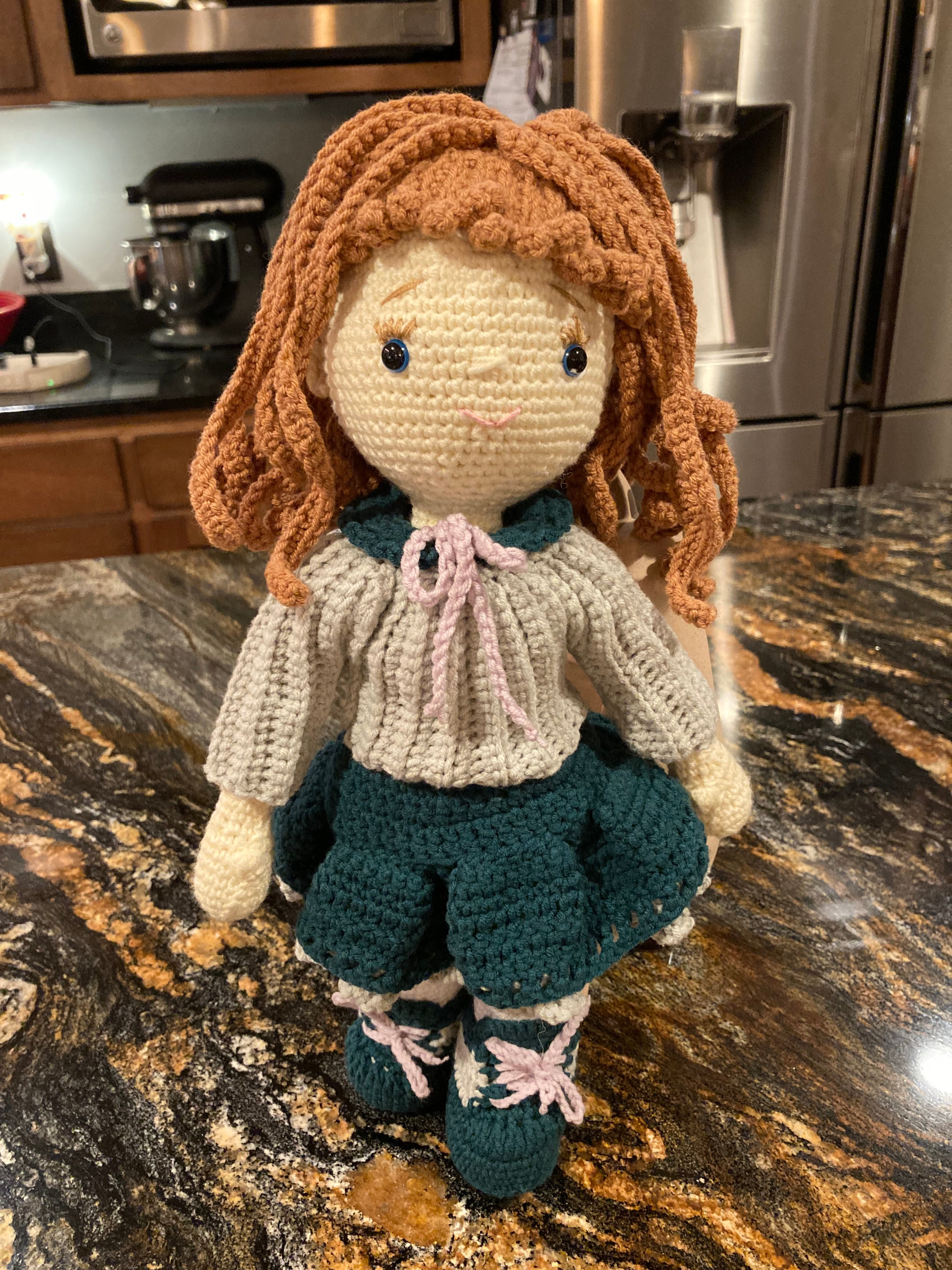 Miss Mim’s Custom Traditional Girl Doll with 2-Piece Skirt Outfit & Shoes