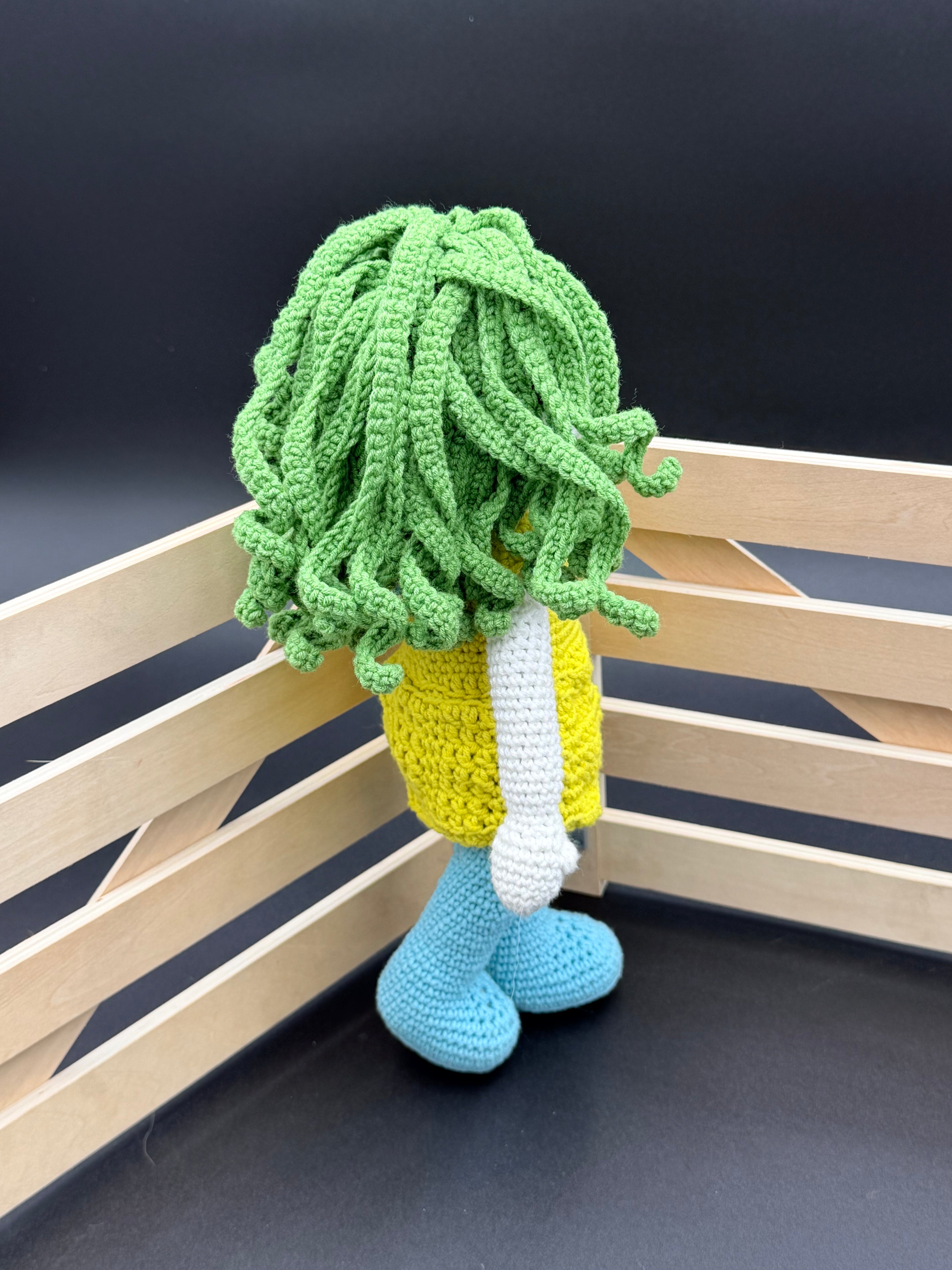 Elfling Doll - Green,  Chartreuse, Blue (large)
