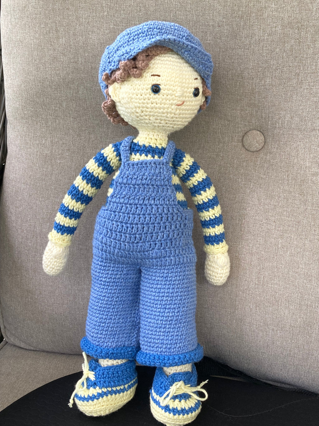 Miss Mim’s Custom Traditional Boy Doll with Overalls & Hat