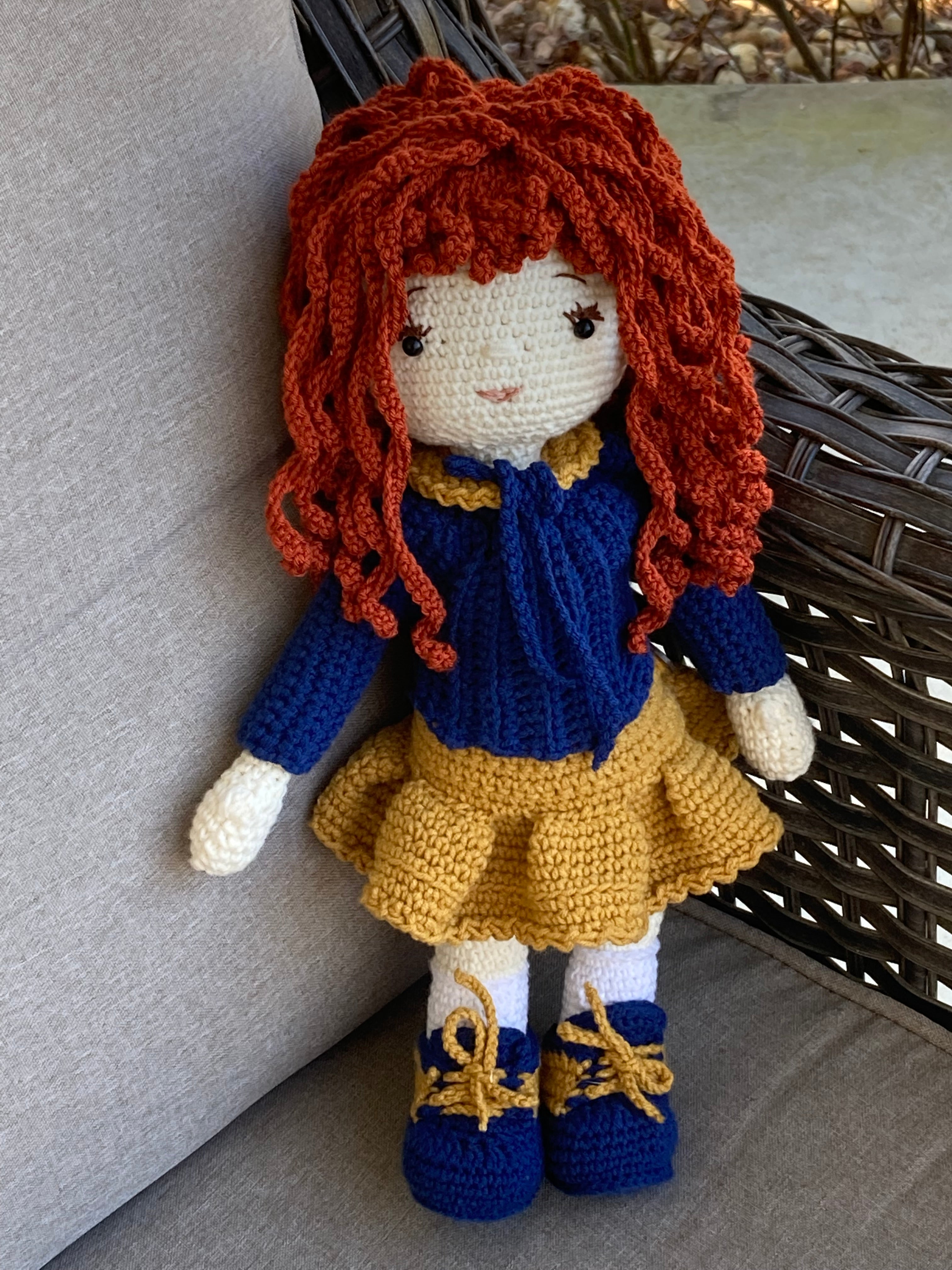 Miss Mim’s Custom Traditional Girl Doll with 2-Piece Skirt Outfit & Shoes