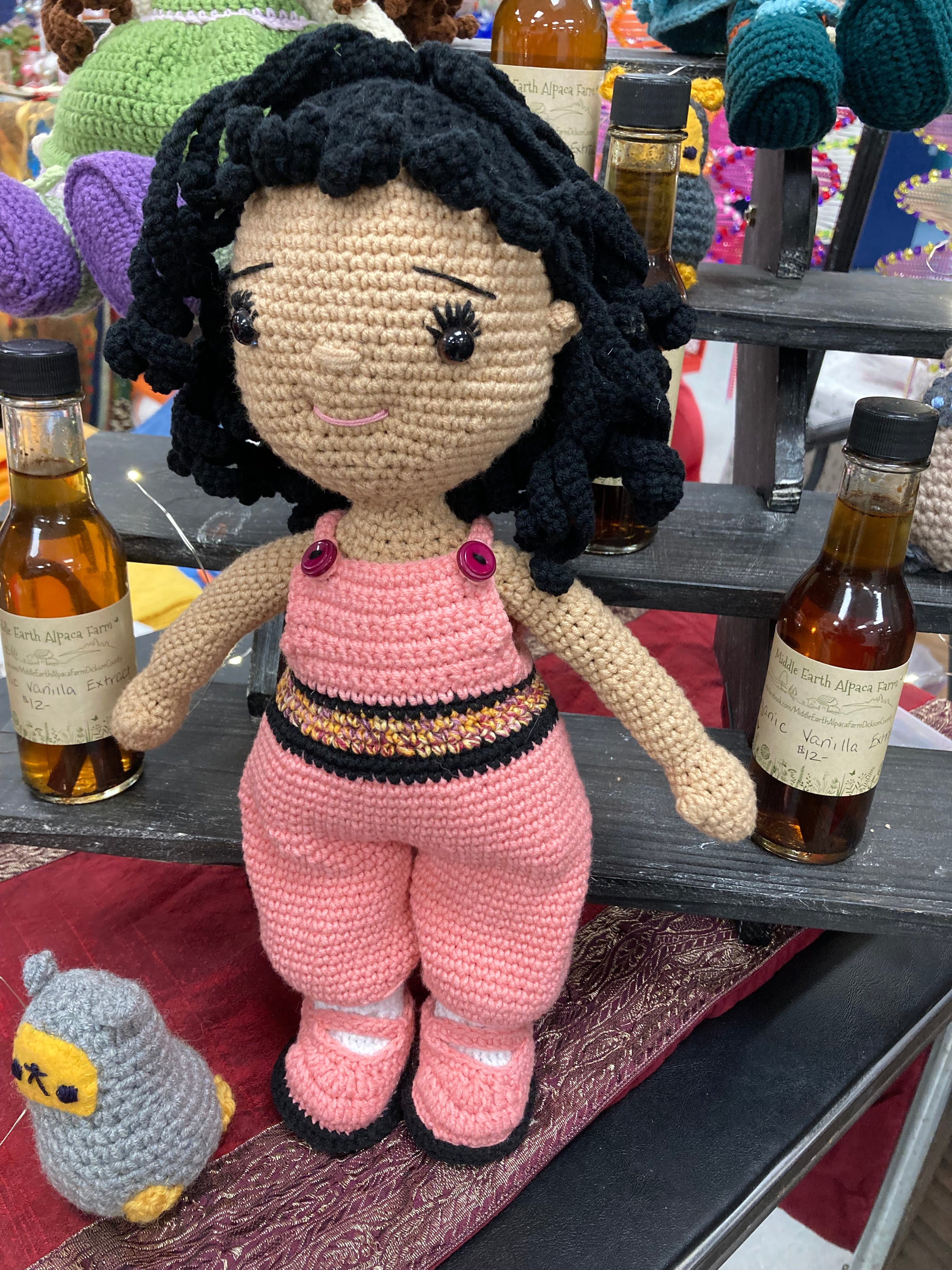 Miss Mim’s Custom Traditional Girl Doll with Princess Overalls & Ballet Slippers