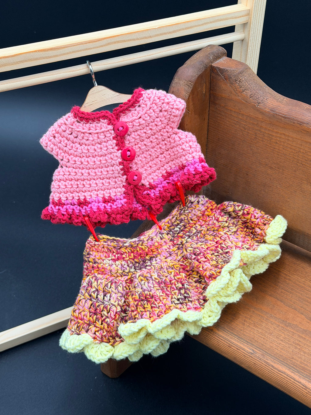 Sweater & Skirt Set - Salmon, Cranberry, Harvest, and Lemon