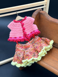 Sweater & Skirt Set - Salmon, Cranberry, Harvest, and Lemon