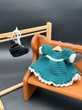Dress & Oxfords Set - Deep Green, White, Black