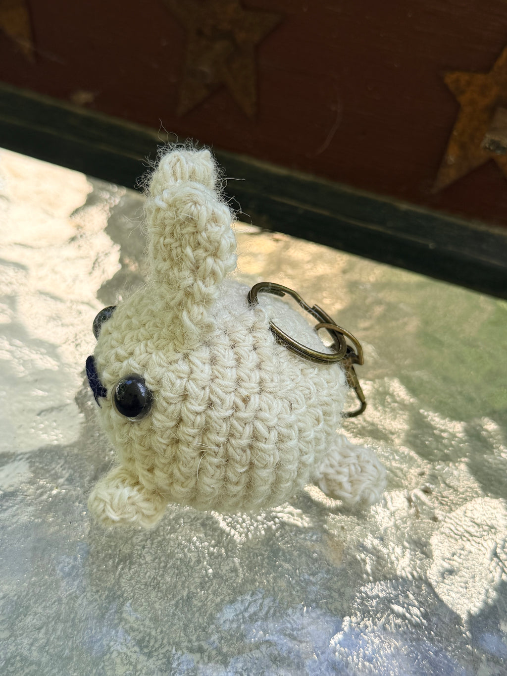 Handmade Heritage Wool Cream Bunny Bag Charm
