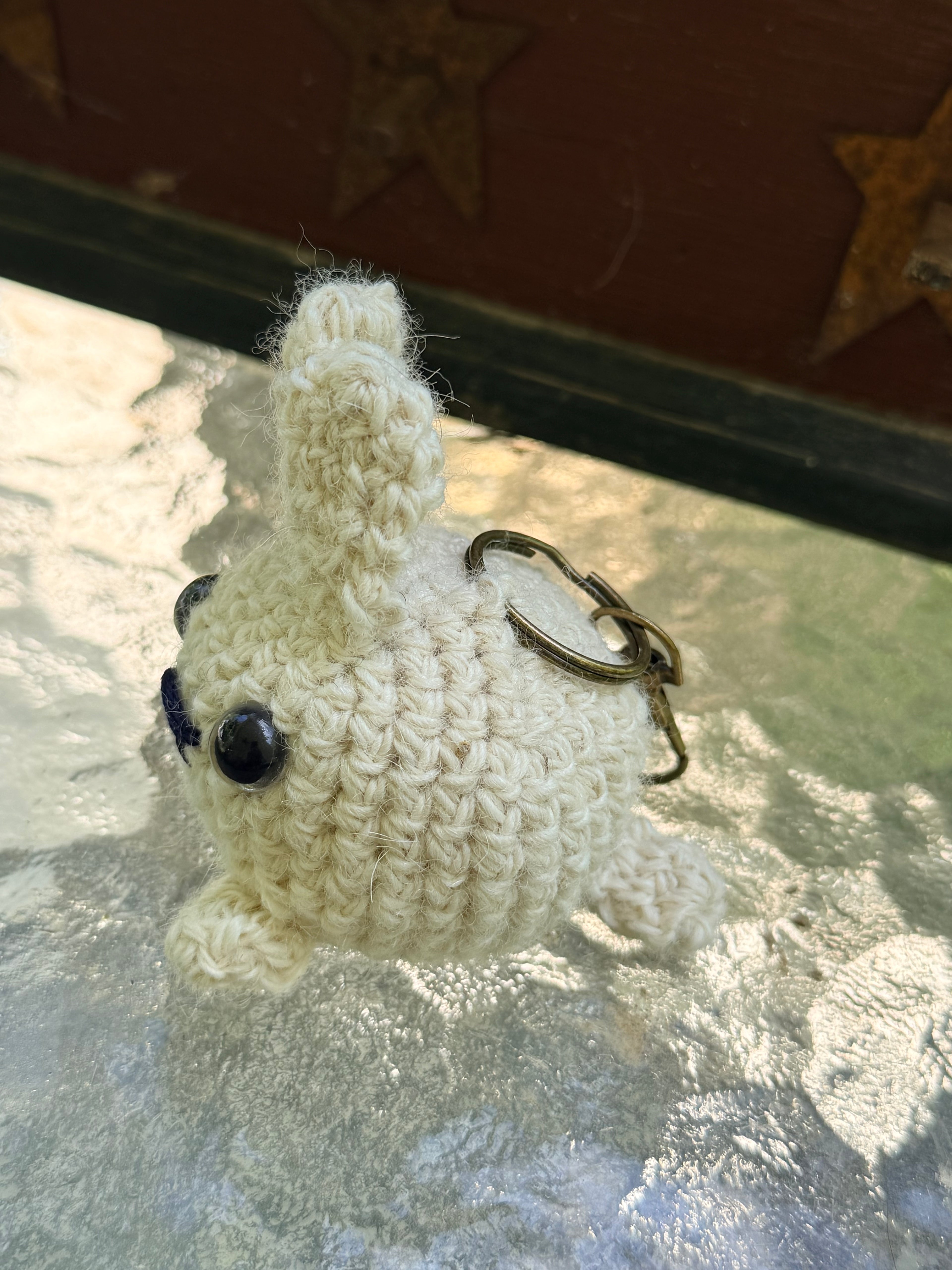 Handmade Heritage Wool Cream Bunny Bag Charm