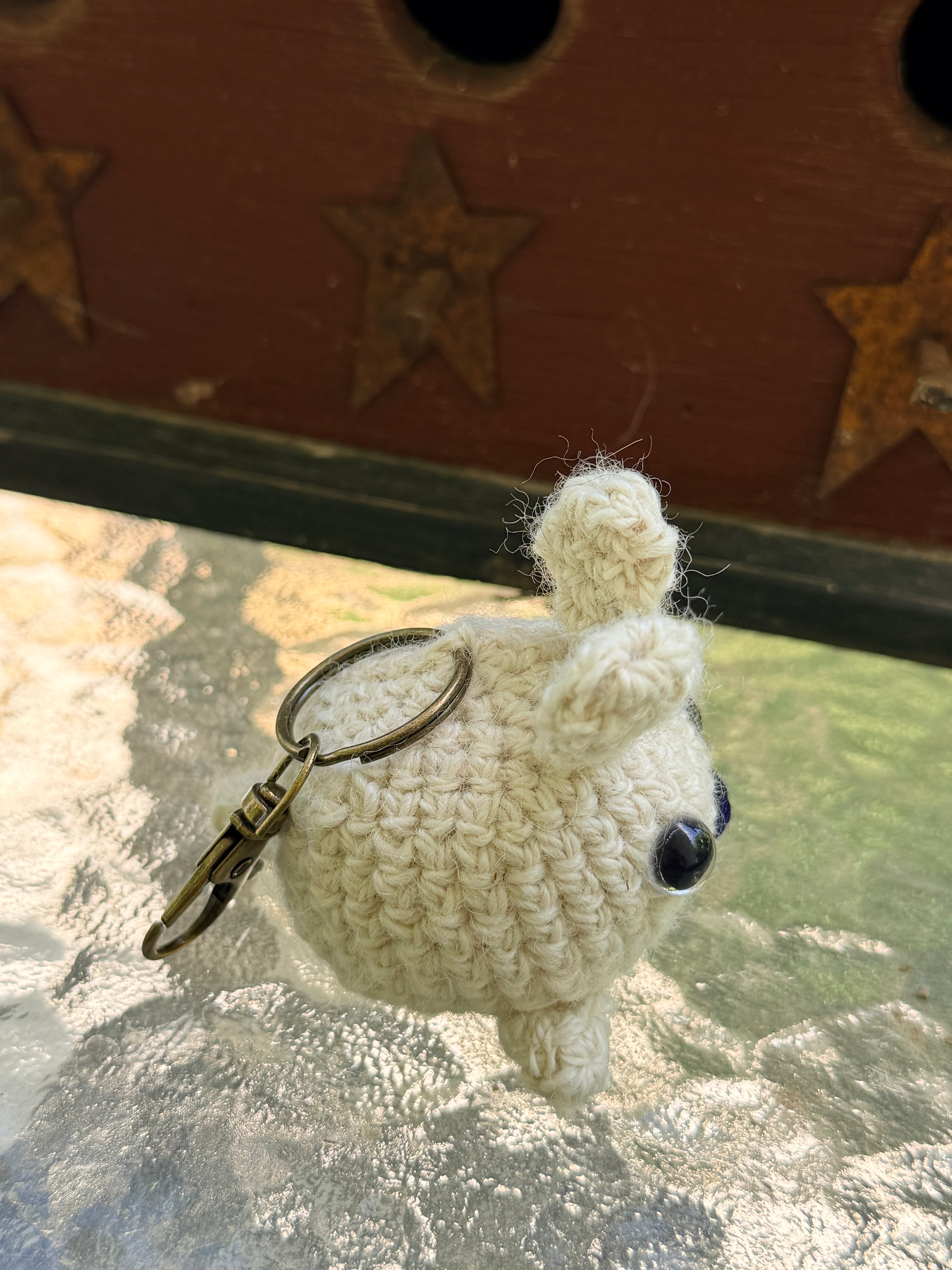 Handmade Heritage Wool Cream Bunny Bag Charm