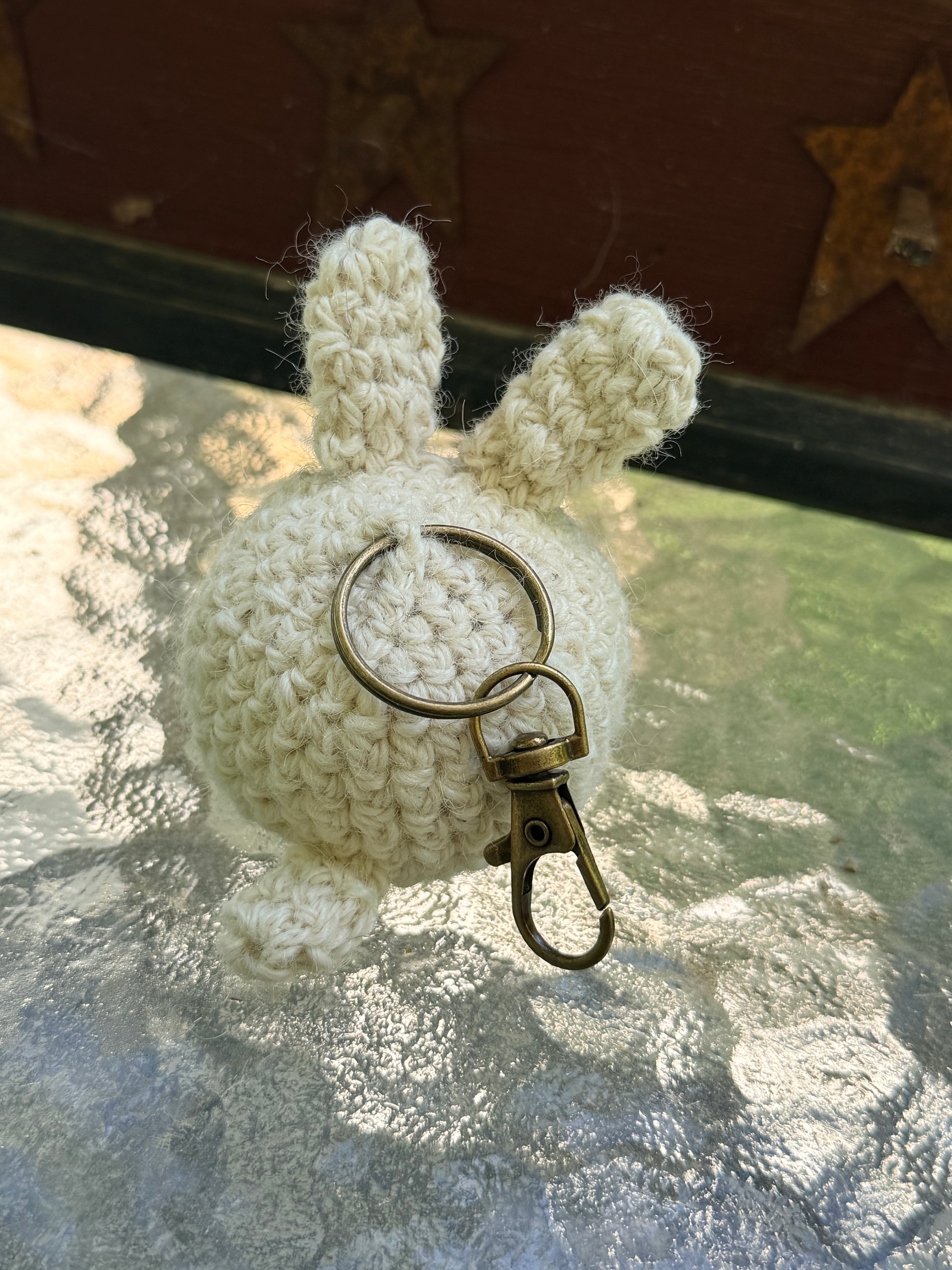 Handmade Heritage Wool Cream Bunny Bag Charm