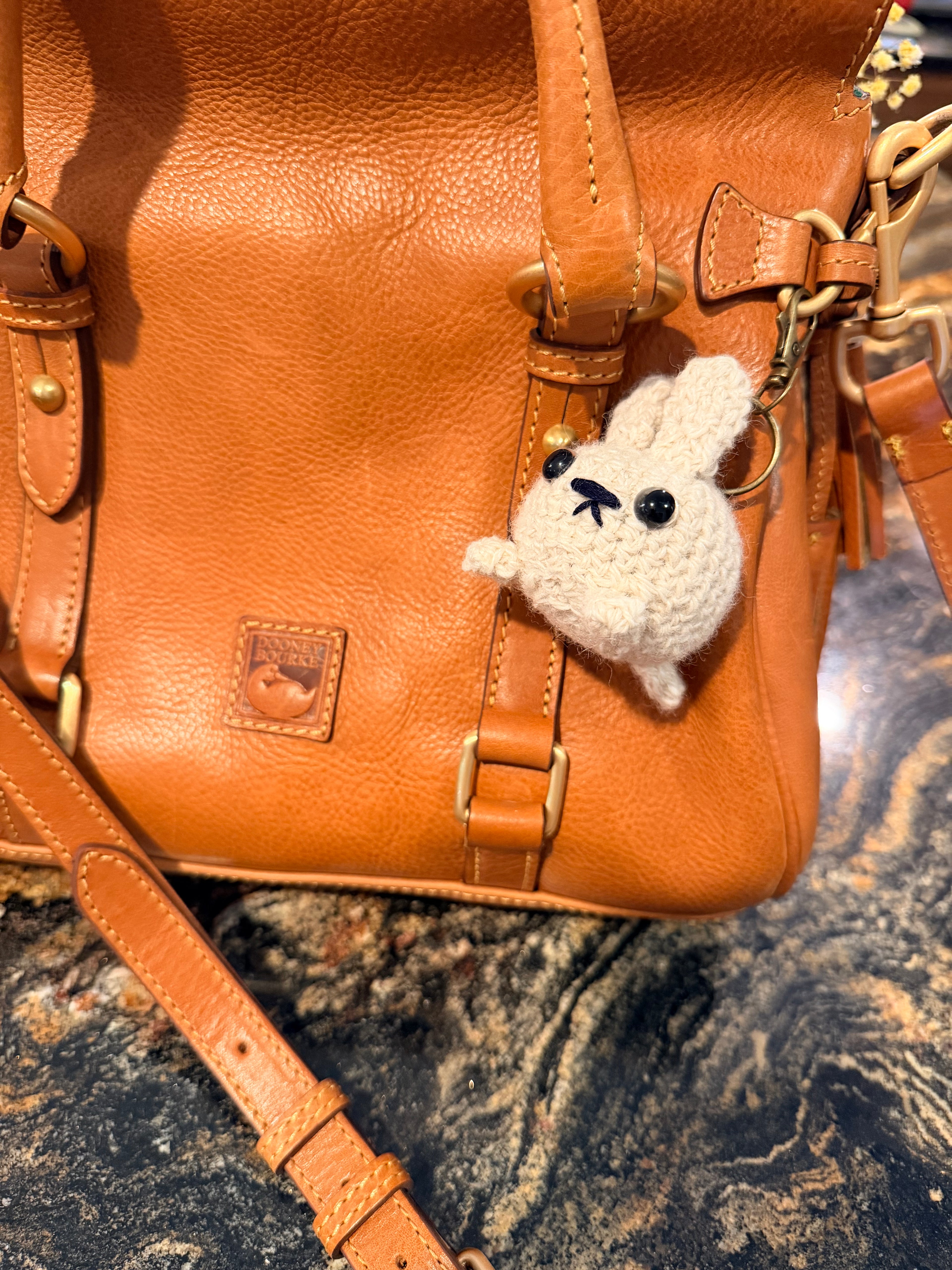 Handmade Heritage Wool Cream Bunny Bag Charm