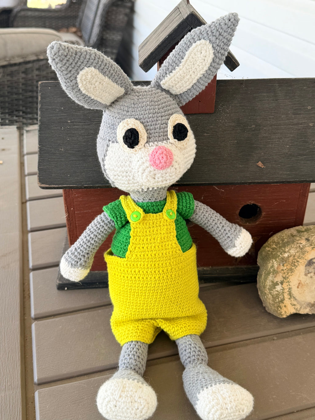 Handcrafted Amigurumi Bunny - Grey & Ivory