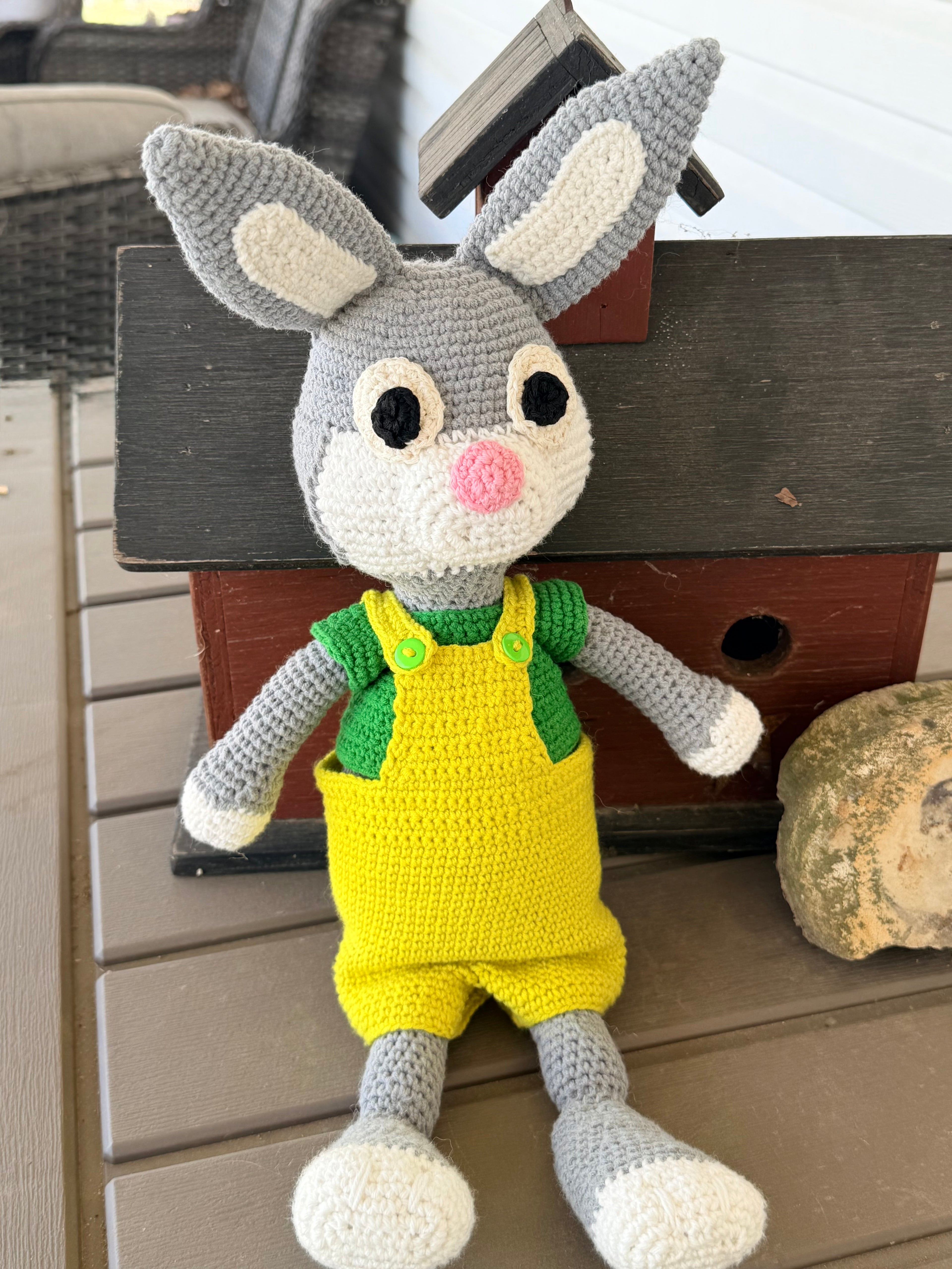 Handcrafted Amigurumi Bunny - Grey & Ivory